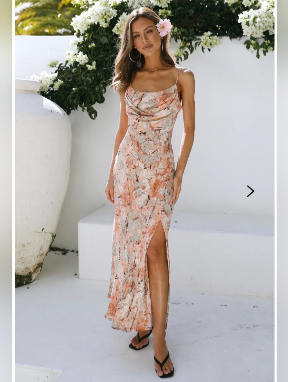 NWT Hello Molly Catch The Waves Maxi Dress | Orange & Sage Print | Size Small
